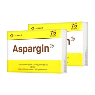 Set van 2x Aspargin, 250 mg + 250 mg, tabletten, 75 stuks.