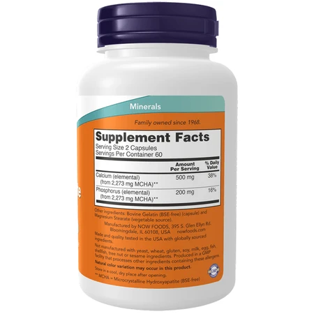 Now Foods Calcium-Hydroxylapatit, Kapseln, 120 Stück.