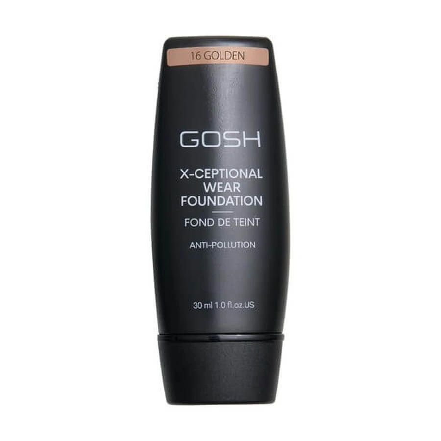 Gosh X-Ceptional Wear, base de maquillaje de larga duración, 16 Golden, 35 ml.