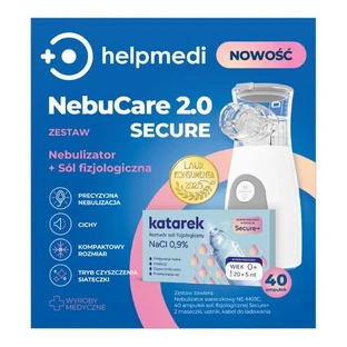 HelpMedi NebuCare 2.0 Secure, nebulization kit, nebulizer, 1 pc. + saline, 40 pcs.
