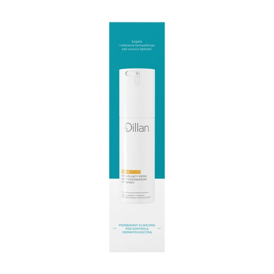 Oillan Repair, hydraterende multi-ceramide gezichtscrème voor de gevoelige en zeer droge huid, 50 ml