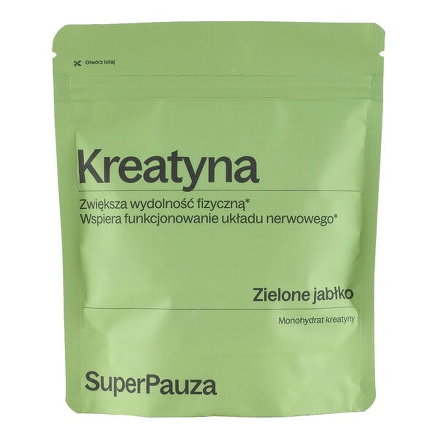 SuperPause Creatine Super energy, Pulver, grüner Apfelgeschmack, 255 g