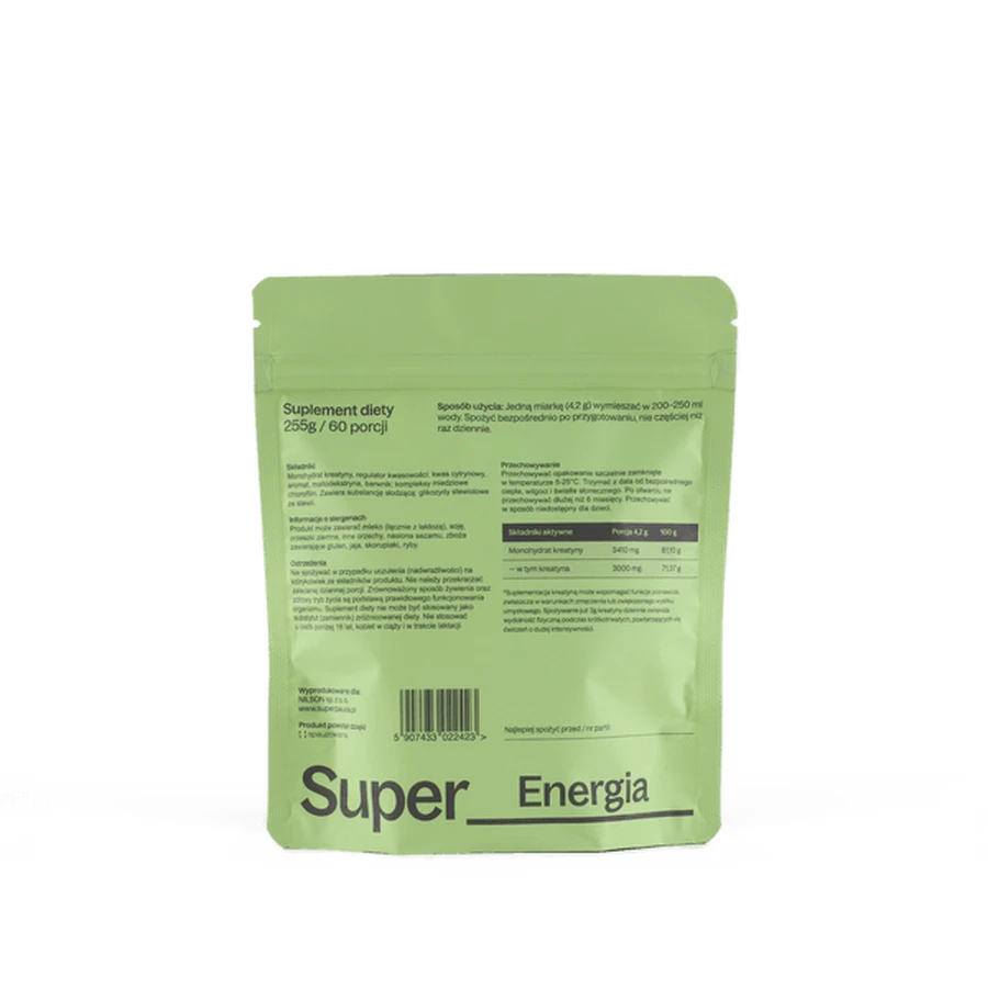 SuperPause Creatine Super energy, Pulver, grüner Apfelgeschmack, 255 g