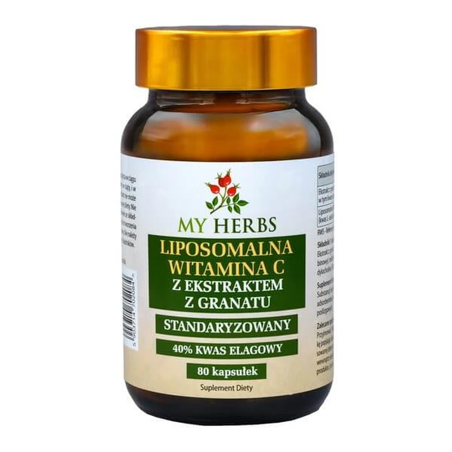 My Herbs Vitamina C liposomal con extracto de granada, cápsulas, 80 uds.