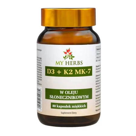 Bio Herbs D3+K2 MK7, capsules, 80 st.