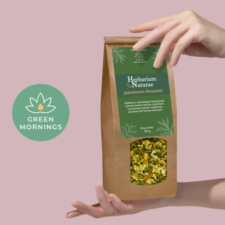 Mañanas Verdes, Herbarium Naturae, Frescor de Jazmín, composición de té verde, 50 g.