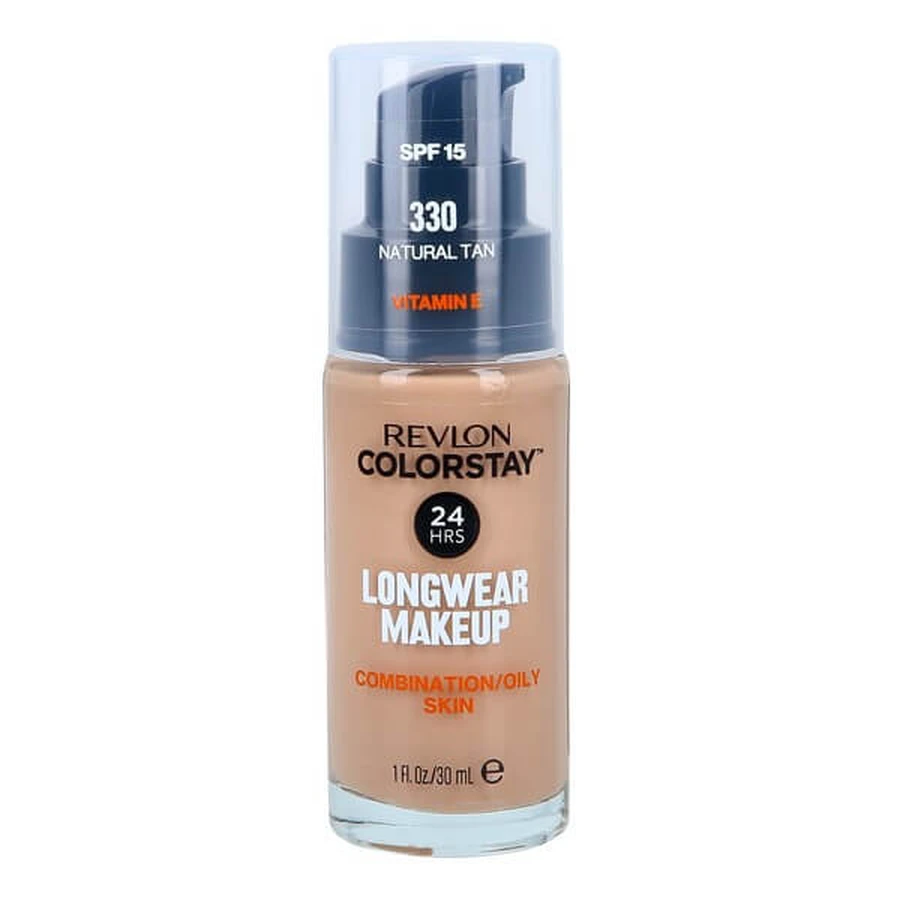 Revlon Colorstay Longwear Makeup SPF 15, Pump-Grundierung für fettige und Mischhaut, 330 Natural Tan, 30 ml.