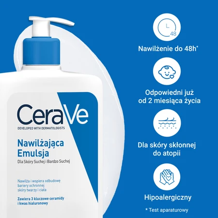 CeraVe set, hydraterende emulsie voor de normale, droge en zeer droge huid, 473 ml + navulverpakking, 473 ml