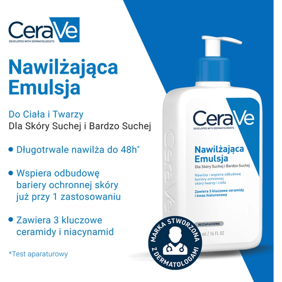 CeraVe set, hydraterende emulsie voor de normale, droge en zeer droge huid, 473 ml + navulverpakking, 473 ml
