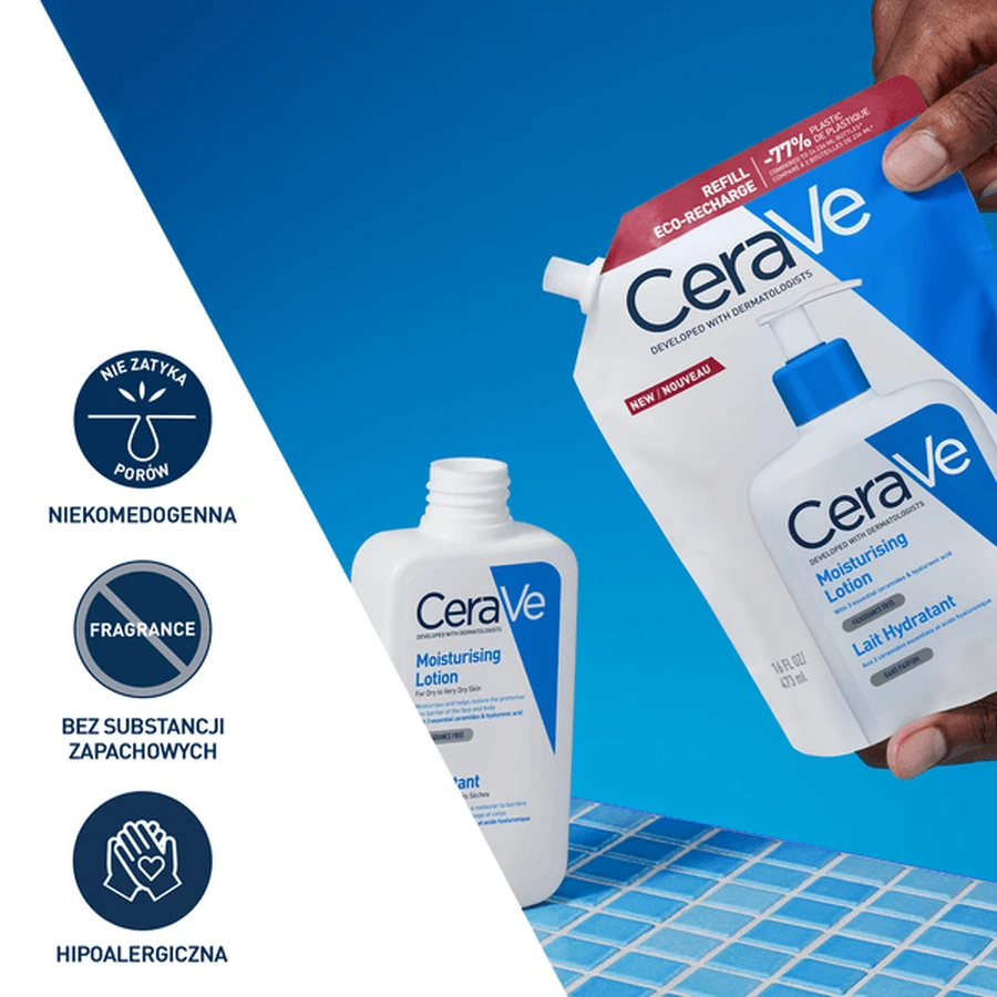 CeraVe set, hydraterende emulsie voor de normale, droge en zeer droge huid, 473 ml + navulverpakking, 473 ml