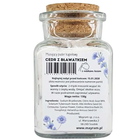 Mayram, polvo de baño efervescente, Cedro con Blavata, 130 g