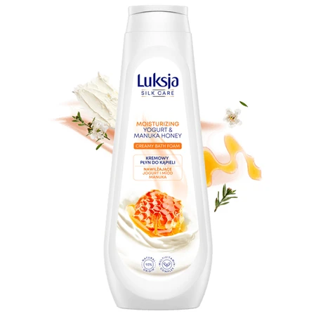 Luxja Silk Care, creamy bath lotion, moisturizing yogurt and manuka honey, 900 ml