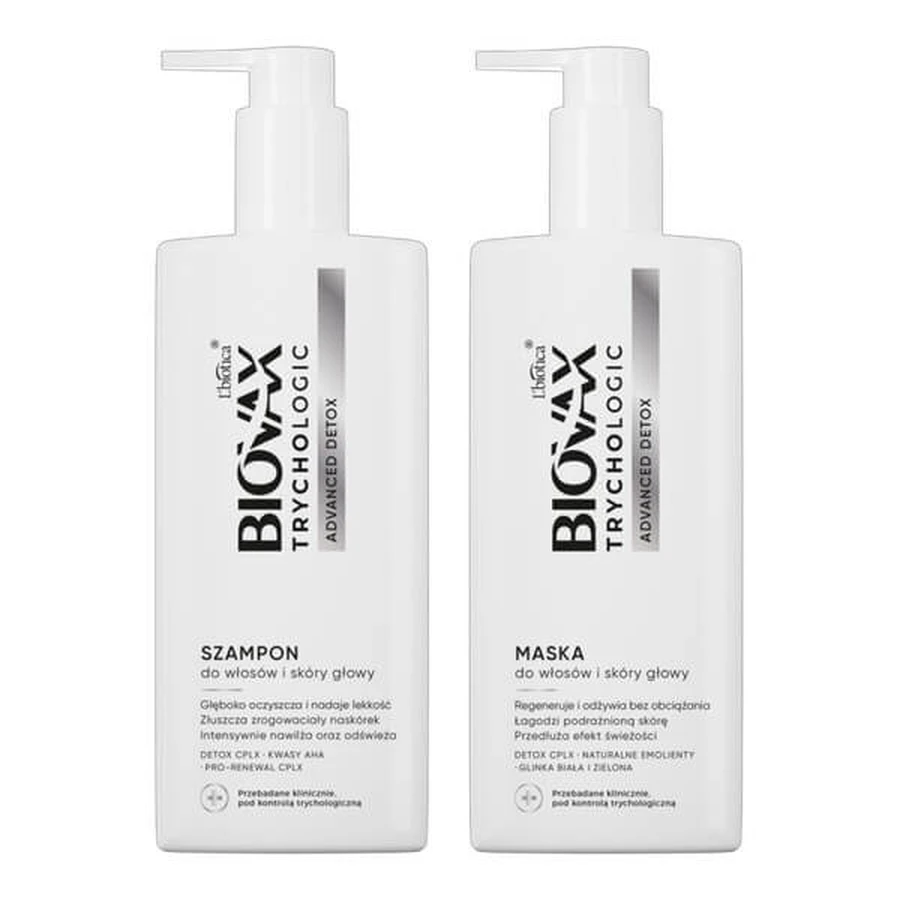Biovax Trychologic Advanced Detox set, shampoo, 200 ml + masker, 200 ml