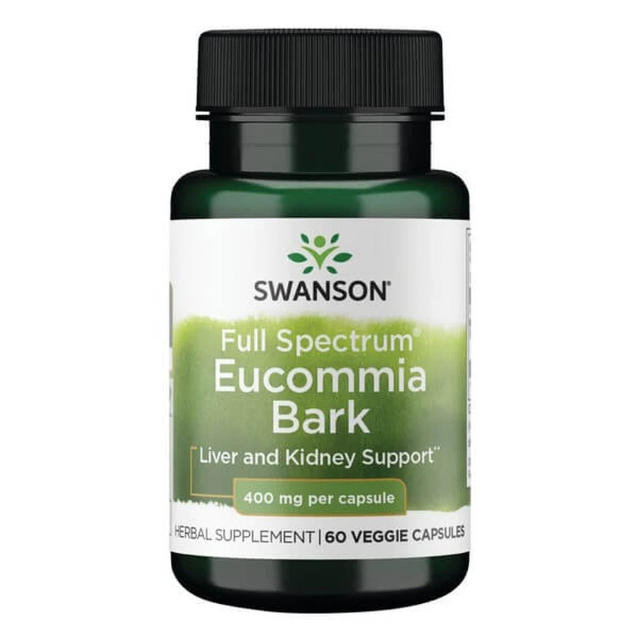 Swanson Vollspektrum Eucommia Rinde, 400 mg, Kapseln, 60 Stück.