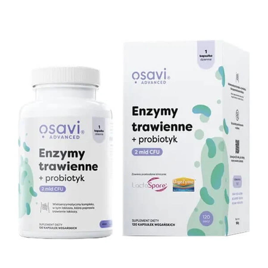 Osavi Spijsverteringsenzymen + Probioticum, capsules, 120 stuks.
