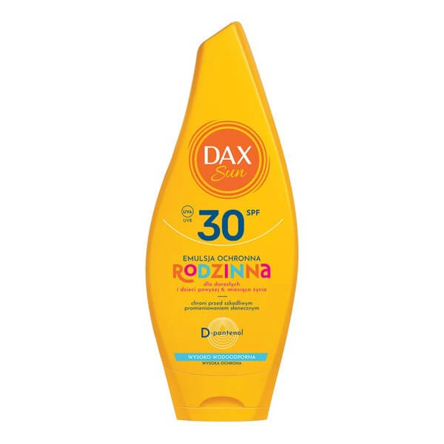 Dax Sun, rodzinna emulsja ochronna do opalania SPF 30, 250 ml: ceny i cechy