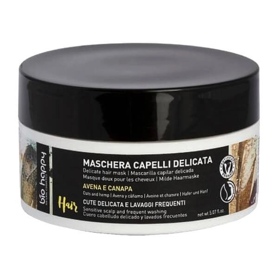 Bio Happy, mascarilla capilar hidratante Avena y Cáñamo, 150 ml