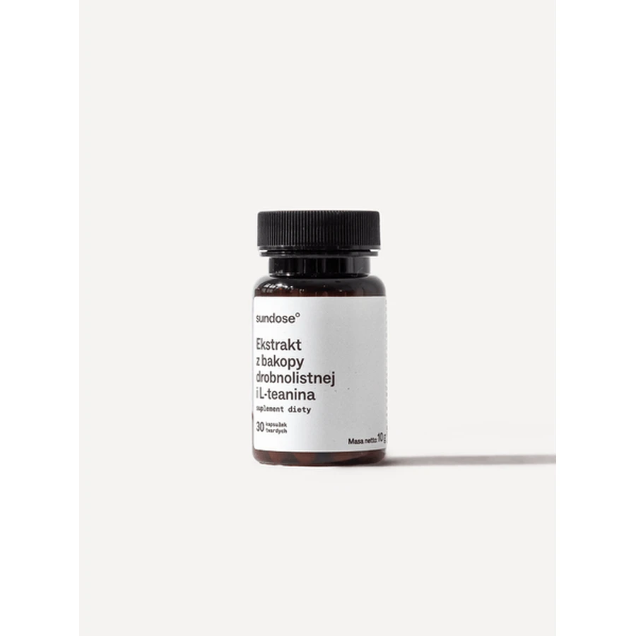 Sundose Extracto de bacopa de hoja pequeña y L-teanina, cápsulas duras, 30 uds.