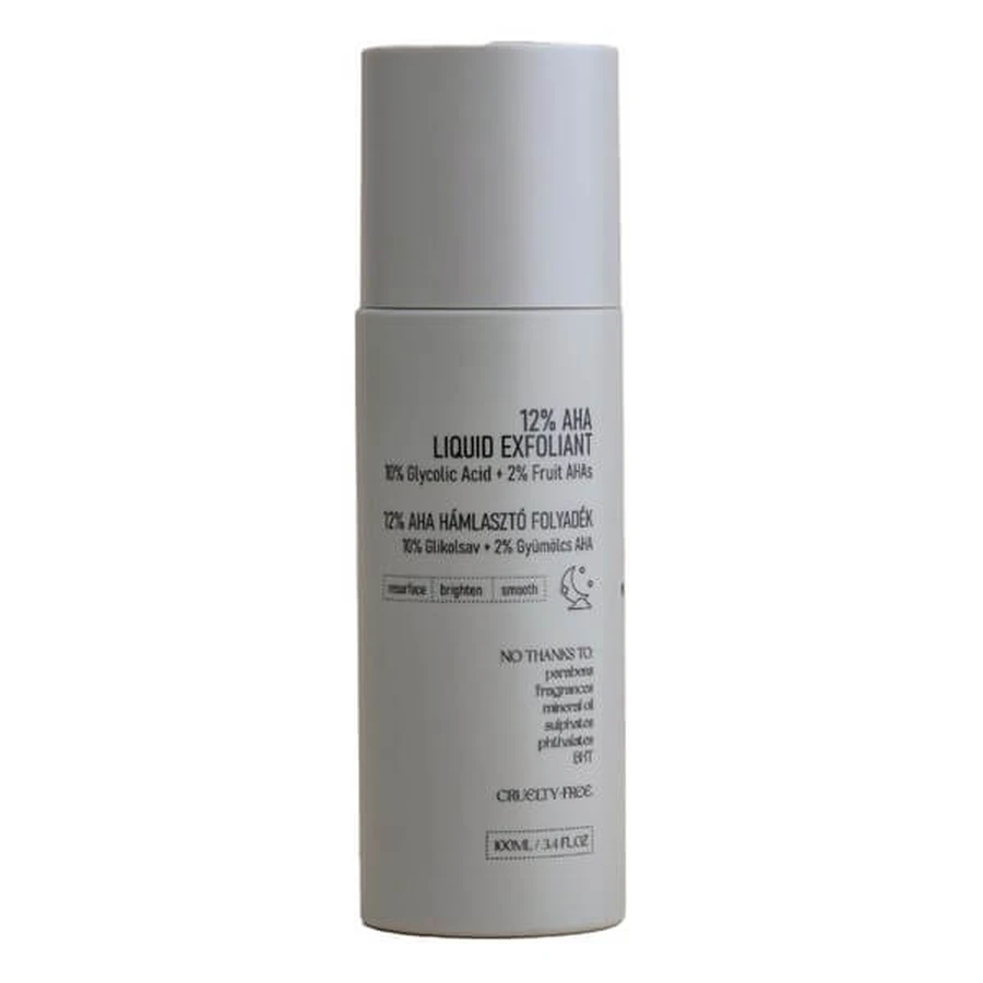Nerds 12% AHA Exfoliante Líquido, tónico exfoliante con 10% de ácido glicólico y 2% de AHA de frutas, 100 ml