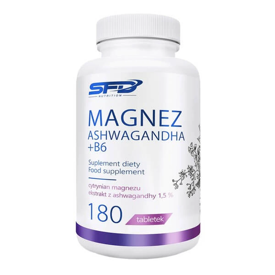 2x SFD Magnesium Ashwagandha + B6 set, tablets, 180 pcs.