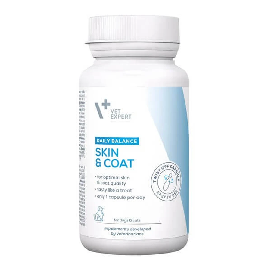 Vet Expert Skin &amp; coat, skin and coat preparation for dogs and cats, twist-off capsules, 30 pcs.