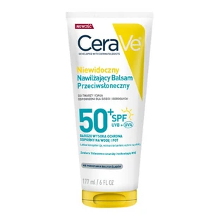 CeraVe, onzichtbare, hydraterende zonnebrandlotion SPF50+, 177 ml