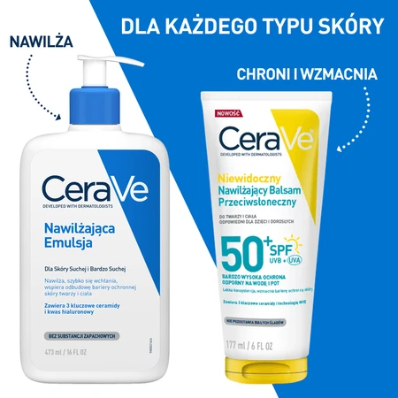 CeraVe, onzichtbare, hydraterende zonnebrandlotion SPF50+, 177 ml