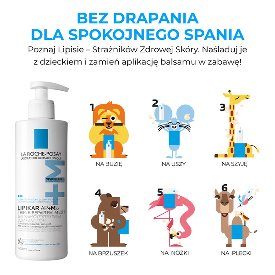 La Roche Posay Lipikar Kit, Syndet AP+, rückfettende Reinigungscreme gegen Hautirritationen, 400 ml + Baume AP+Max, Lotion mit potr