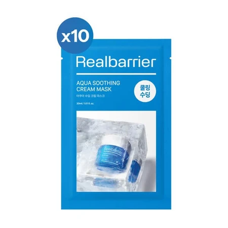 Real Barrier Aqua, masque apaisant pour le visage, 10 x 30 ml