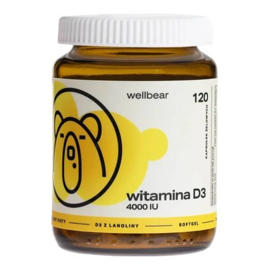 Wellbear Vitamin D3 4000 IU, capsules, 120 pcs.