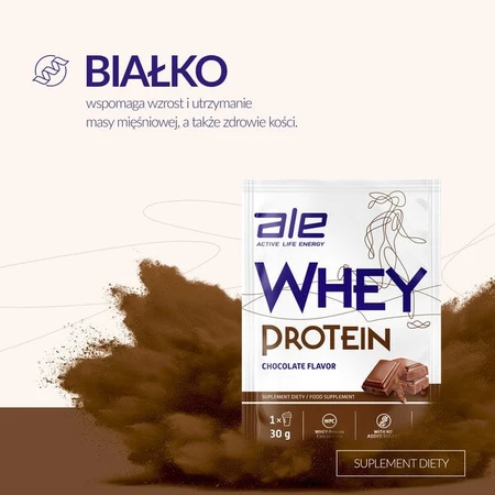ALE Whey Protein Sabor Chocolate, en polvo, 30 g