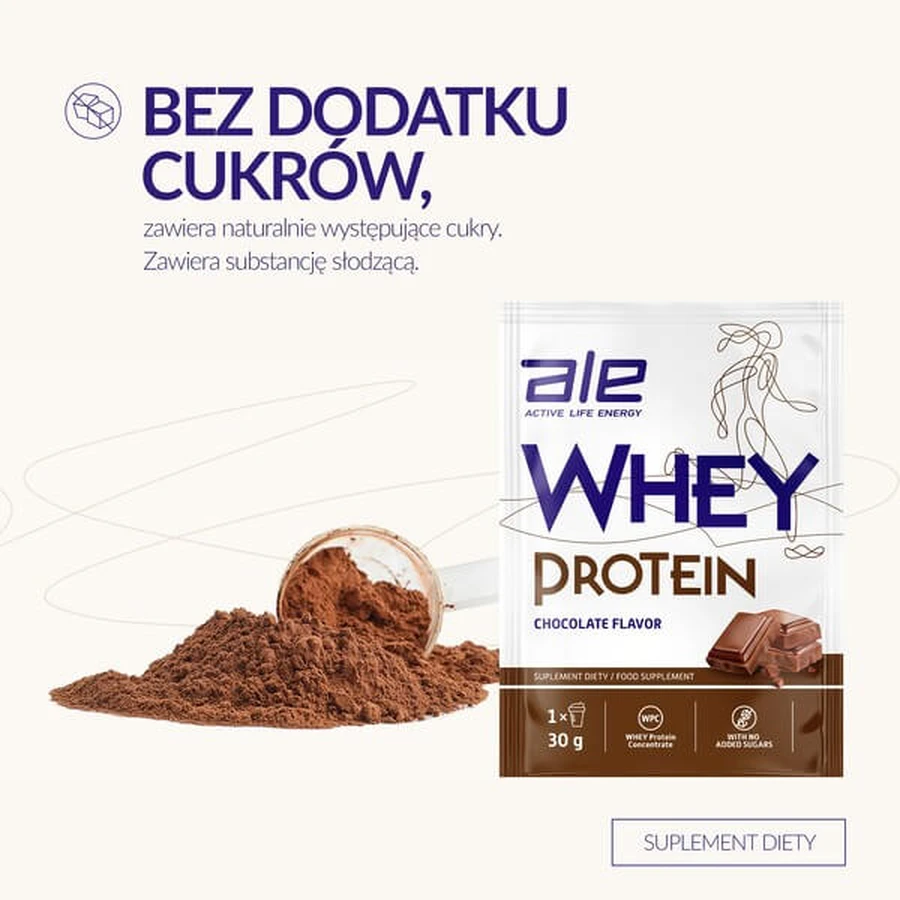 ALE Whey Protein Sabor Chocolate, en polvo, 30 g