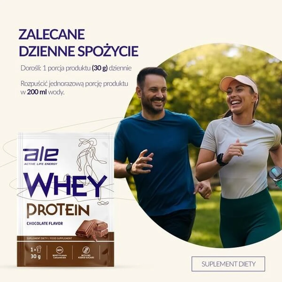ALE Whey Protein Sabor Chocolate, en polvo, 30 g