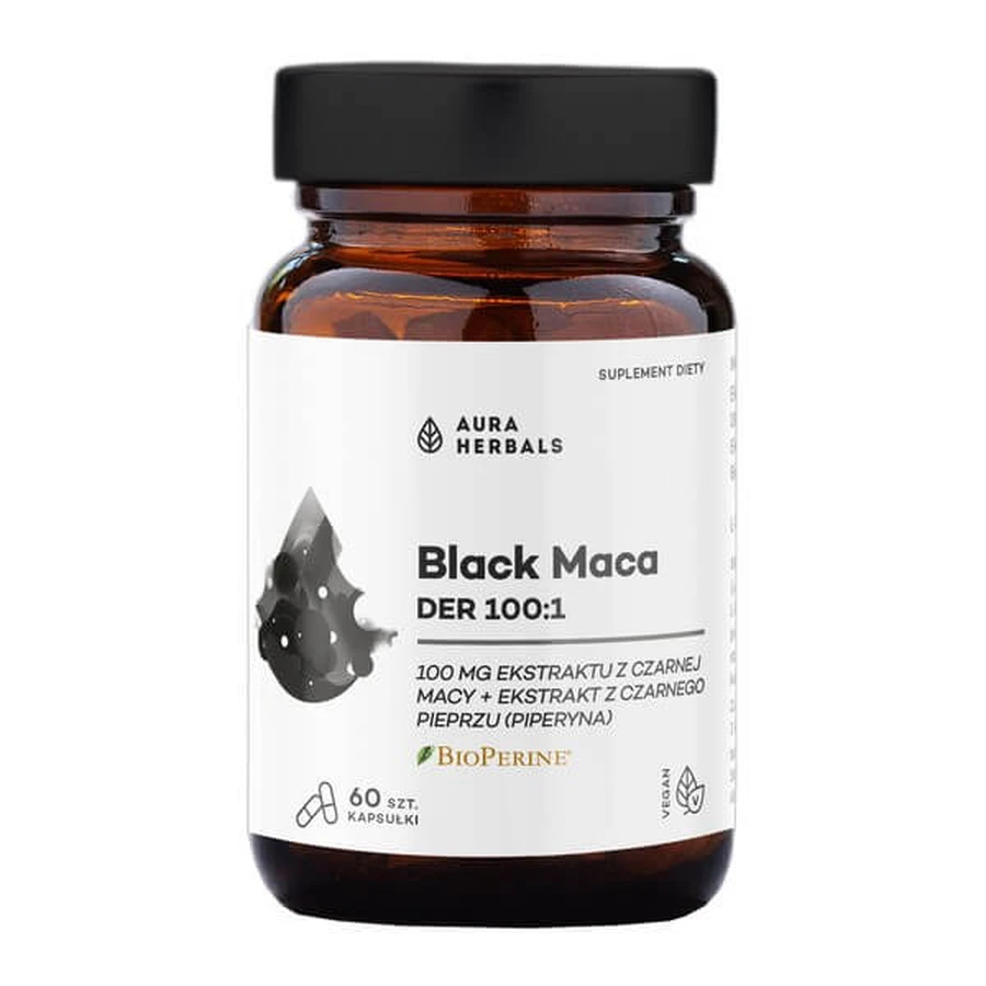 Aura Herbals Maca Negra DER 100:1, cápsulas, 60 uds.