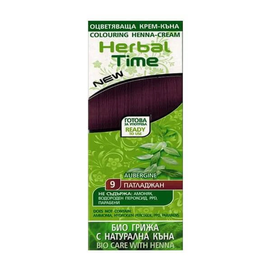 Herbal Time, natürliches Haar-Henna, Nr. 09 Aubergine, 75 ml
