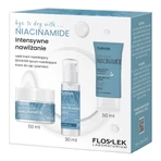 Flos-lek, intensieve vochtinbrengende set, lichte vochtinbrengende crème, 50 ml + booster vochtinbrengend serum, 30 ml + hand- en nagelcrème, 50 ml