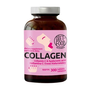Diet-Food Women Collagène + vitamine C et acide hyaluronique, comprimés, 300 pcs.