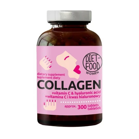 Diet-Food Women Collagène + vitamine C et acide hyaluronique, comprimés, 300 pcs.