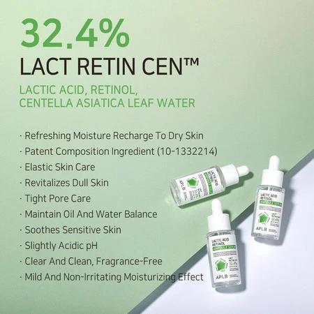 APLB Milchsäure-Retinol-Ampulle, glättendes Serum mit Milchsäure und Retinol, 40 ml