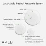 APLB Milchsäure-Retinol-Ampulle, glättendes Serum mit Milchsäure und Retinol, 40 ml