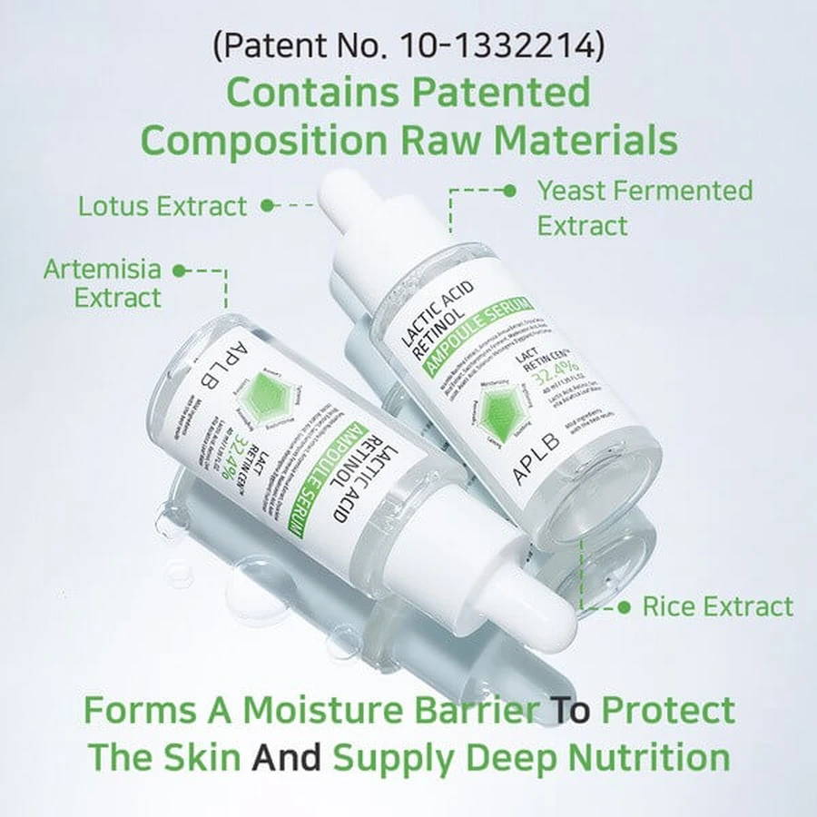 APLB Milchsäure-Retinol-Ampulle, glättendes Serum mit Milchsäure und Retinol, 40 ml