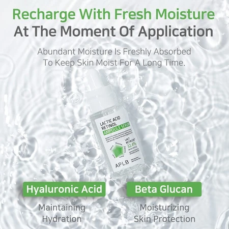 APLB Milchsäure-Retinol-Ampulle, glättendes Serum mit Milchsäure und Retinol, 40 ml