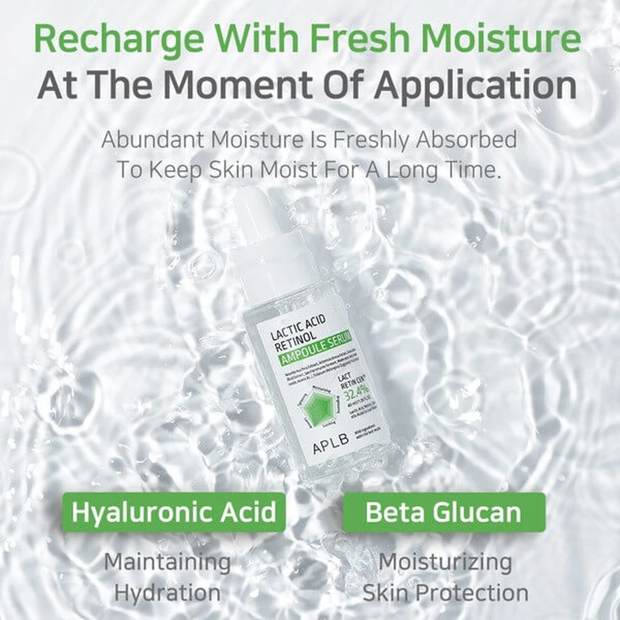 APLB Milchsäure-Retinol-Ampulle, glättendes Serum mit Milchsäure und Retinol, 40 ml
