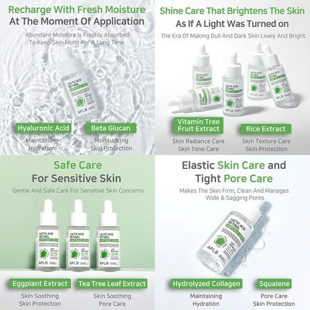 APLB Milchsäure-Retinol-Ampulle, glättendes Serum mit Milchsäure und Retinol, 40 ml