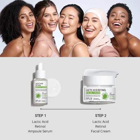 APLB Milchsäure-Retinol-Ampulle, glättendes Serum mit Milchsäure und Retinol, 40 ml