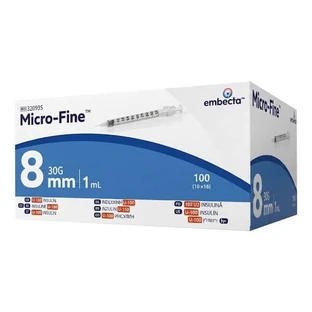 Micro-Fine, Insulinspritzen, Einweg, 1ml 30G x 8mm x 100 Stk.