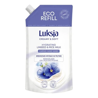 Luxja Creamy &amp; Zachte, hydraterende vloeibare zeep, Lijnzaad en Rijstmelk, navulling, 900 ml
