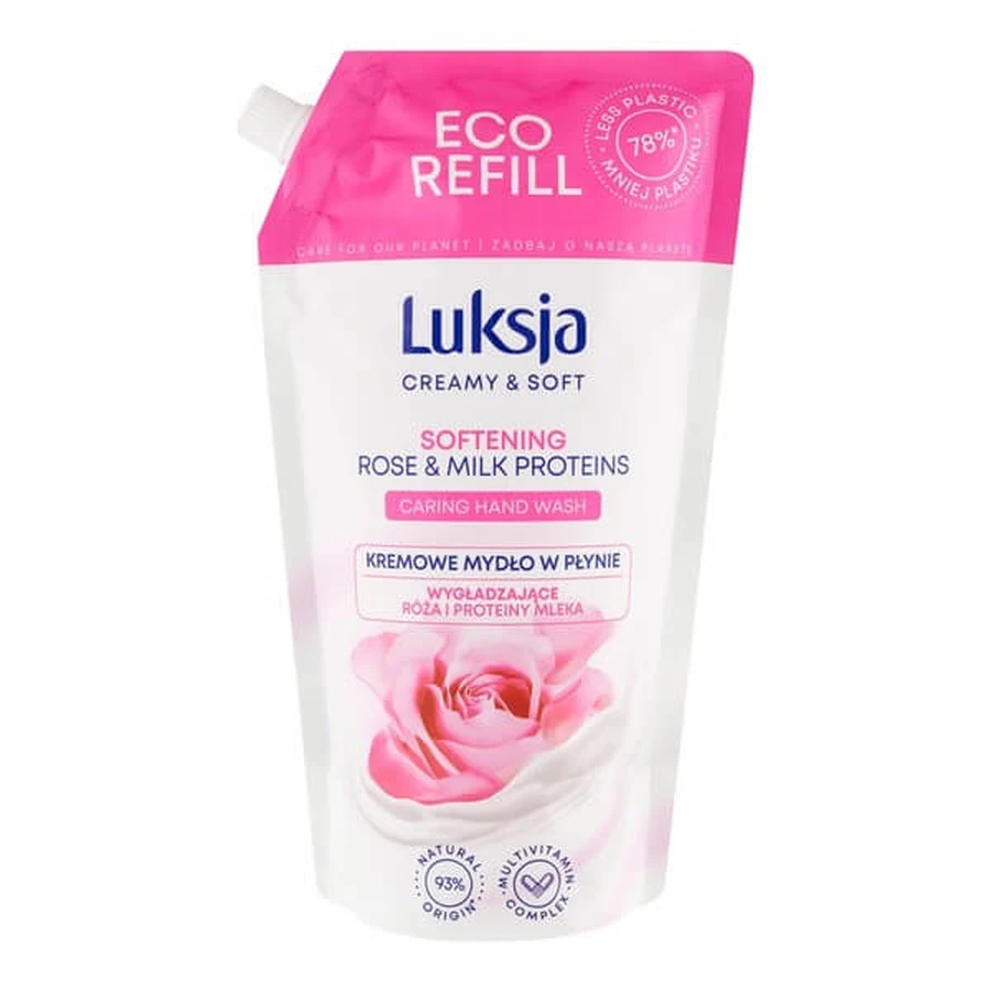 Luxja Creamy &amp; Soft, smoothing liquid soap, Rose and Milk Protein, refill, 900 ml