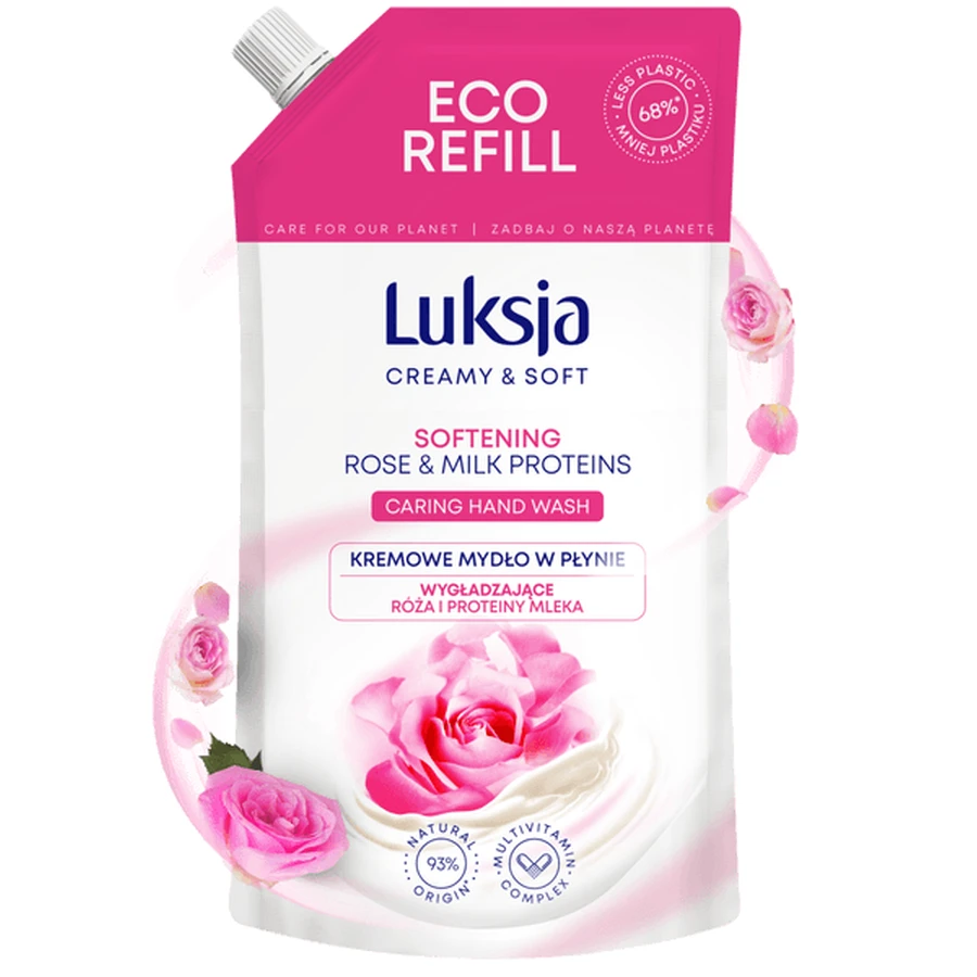 Luxja Creamy &amp; Soft, smoothing liquid soap, Rose and Milk Protein, refill, 900 ml