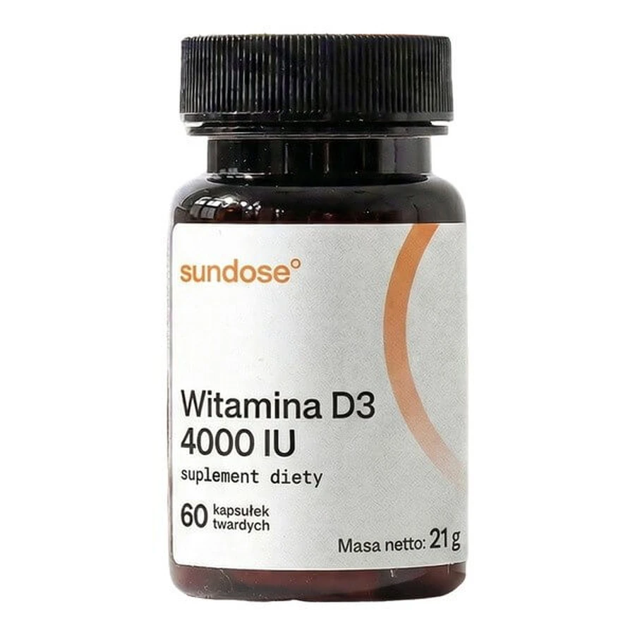 Sundose Vitamin D3 4000 IU, capsules, 60 pcs.